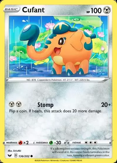 Cufant 136/202 Sword & Shield Pokemon card