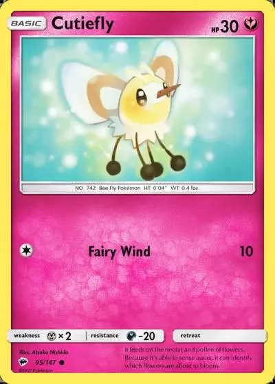 Cutiefly 95/147 Burning Shadows Pokemon card