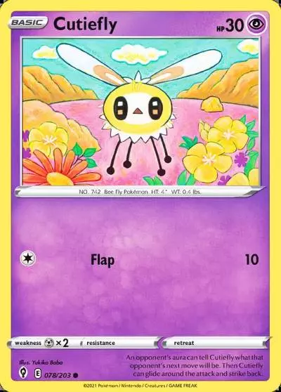 Cutiefly 78/203 Evolving Skies Pokemon card