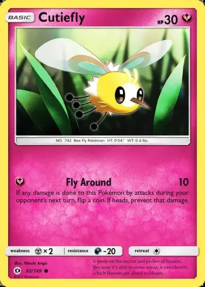 Cutiefly 92/149 Sun & Moon Pokemon card