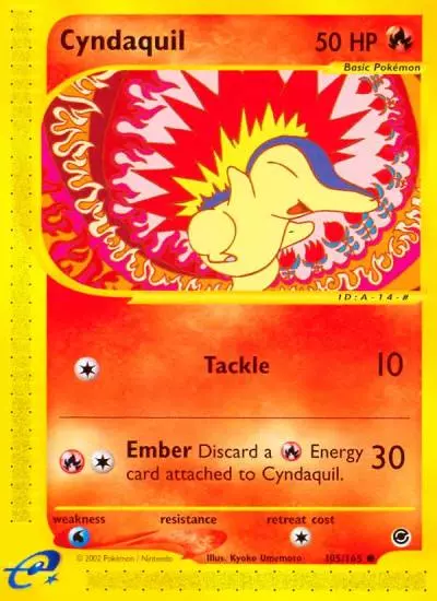Cyndaquil 105/165 Expedition Base Set Pokemon card
