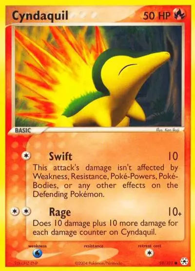 Cyndaquil 59/101 Hidden Legends Pokemon card