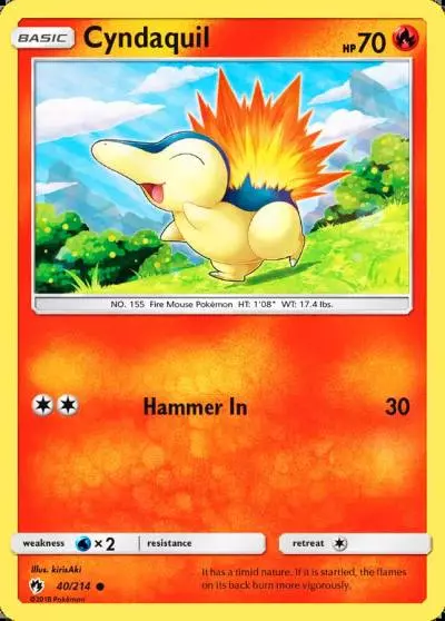 Cyndaquil 40/214 Lost Thunder Pokemon card
