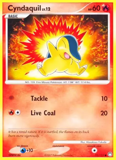 Cyndaquil 79/123 Mysterious Treasures Pokemon card