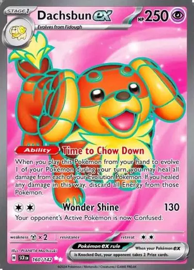 Dachsbun ex 160/142 Stellar Crown Pokemon card