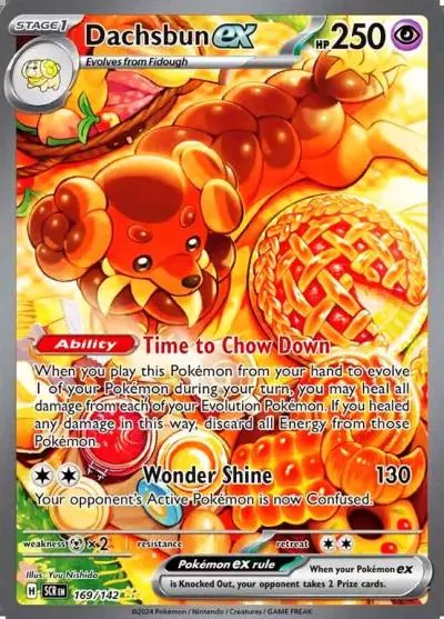 Dachsbun ex 169/142 Stellar Crown Pokemon card