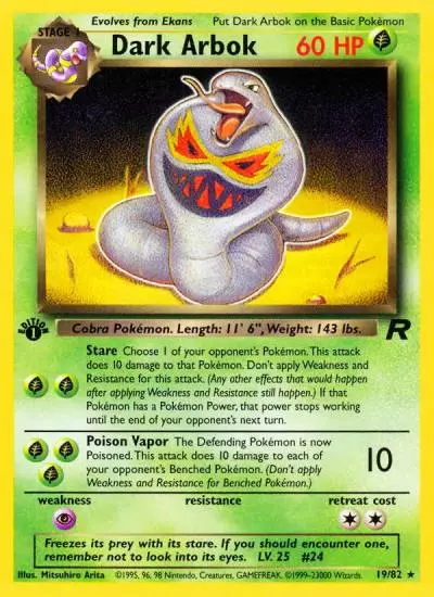 Dark Arbok 19/82 Team Rocket Pokemon card