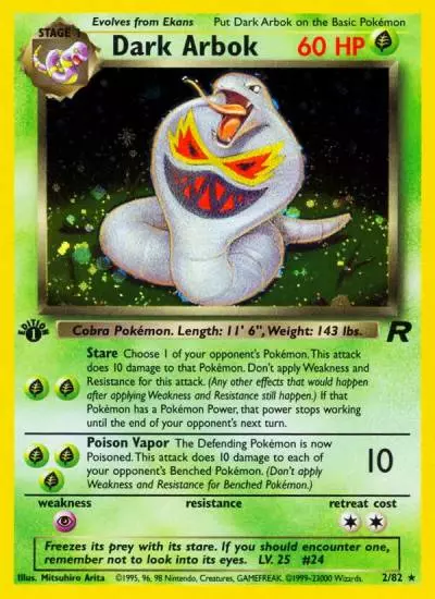 Dark Arbok 2/82 Team Rocket Pokemon card