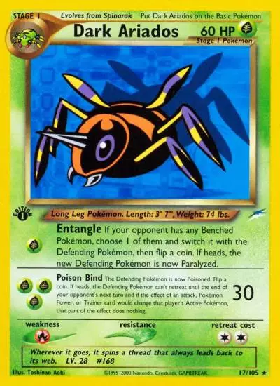 Dark Ariados 17/105 Neo Destiny Pokemon card