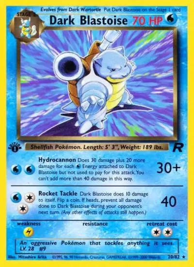 Dark Blastoise 20/82 Team Rocket Pokemon card