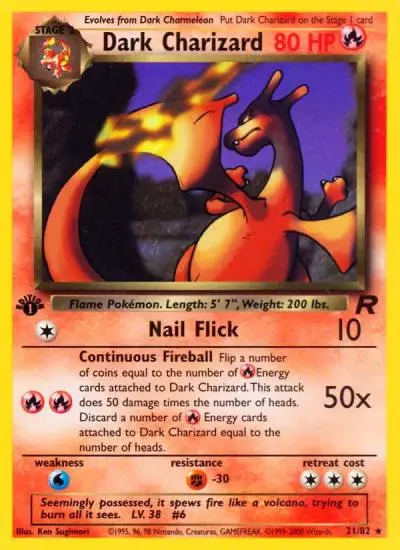 Dark Charizard 21/82 Team Rocket Pokemon card