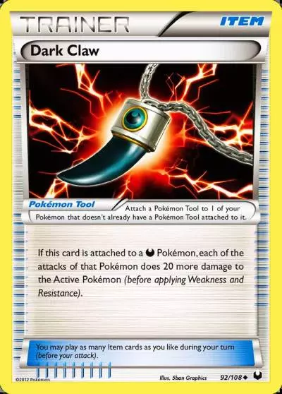 Dark Claw 92/108 Dark Explorers Pokemon card