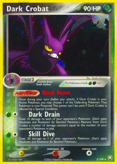 Dark Crobat 3/109 Team Rocket Returns Pokemon card