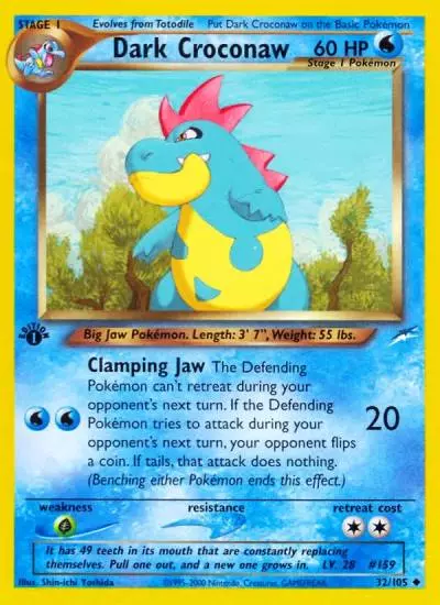 Dark Croconaw 32/105 Neo Destiny Pokemon card