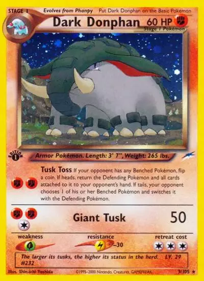 Dark Donphan 3/105 Neo Destiny Pokemon card