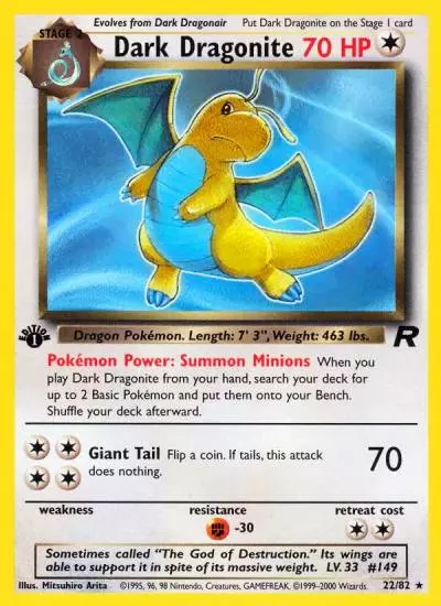 Dark Dragonite 22/82 Team Rocket Pokemon card
