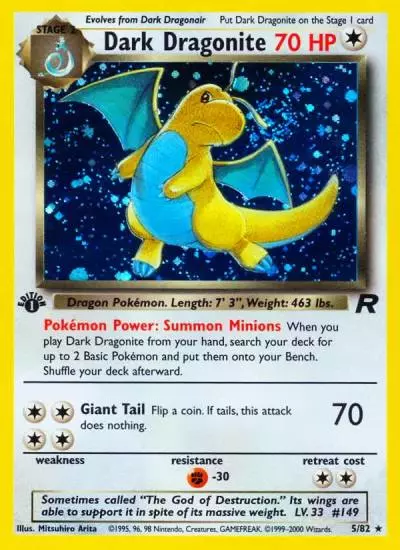 Dark Dragonite 5/82 Team Rocket Pokemon card