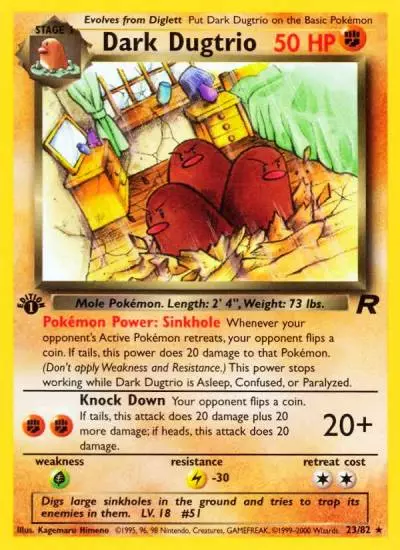 Dark Dugtrio 23/82 Team Rocket Pokemon card