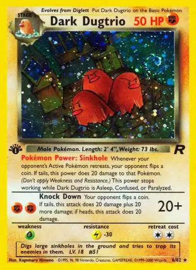 Dark Dugtrio 6/82 Team Rocket Pokemon card