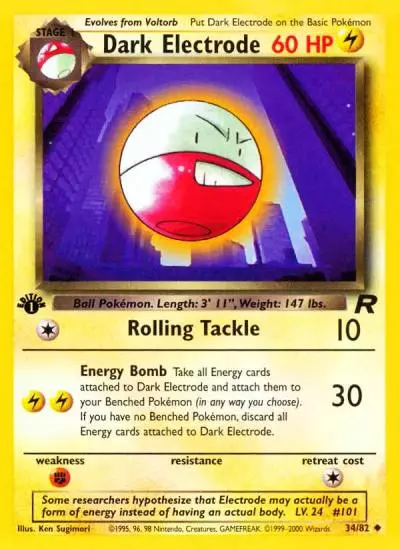 Dark Electrode 34/82 Team Rocket Pokemon card