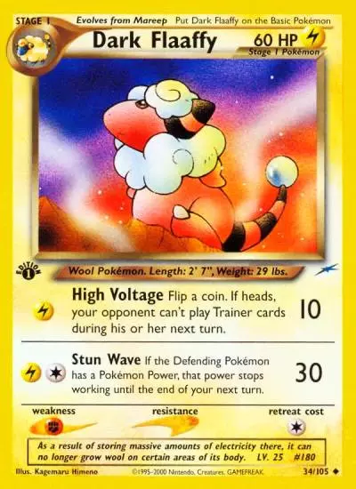 Dark Flaaffy 34/105 Neo Destiny Pokemon card