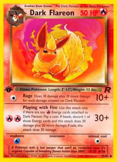 Dark Flareon 35/82 Team Rocket Pokemon card