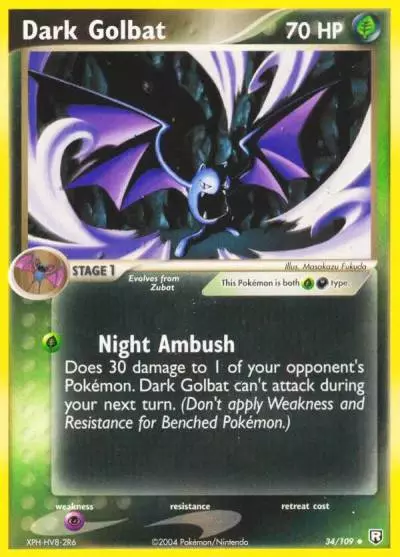 Dark Golbat 34/109 Team Rocket Returns Pokemon card