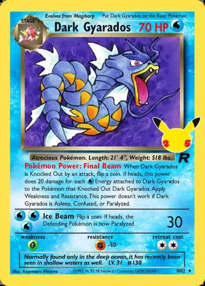 Dark Gyarados 8/25 Celebrations: Classic Collection Pokemon card