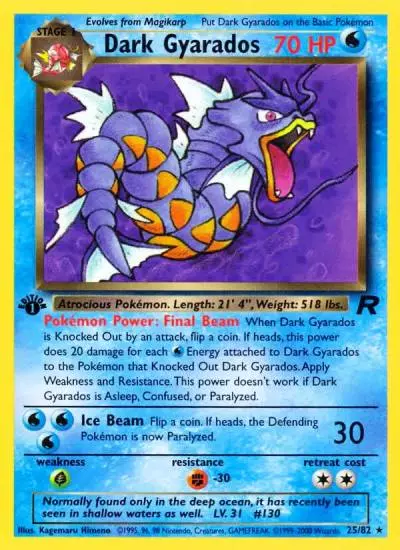 Dark Gyarados 25/82 Team Rocket Pokemon card