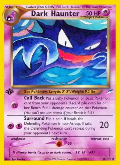 Dark Haunter 36/105 Neo Destiny Pokemon card