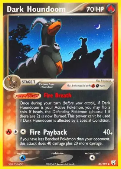 Dark Houndoom 37/109 Team Rocket Returns Pokemon card