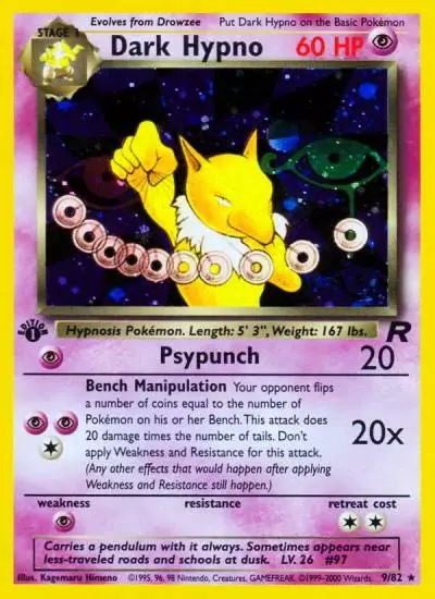 Dark Hypno 9/82 Team Rocket Pokemon card
