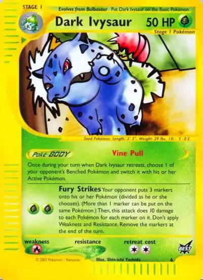 Dark Ivysaur 6/9 Best of Game Pokemon card