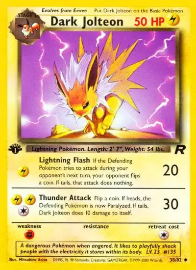 Dark Jolteon 38/82 Team Rocket Pokemon card