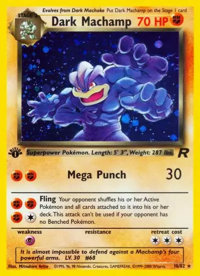 Dark Machamp 10/82 Team Rocket Pokemon card