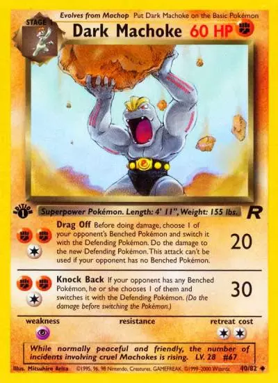 Dark Machoke 40/82 Team Rocket Pokemon card