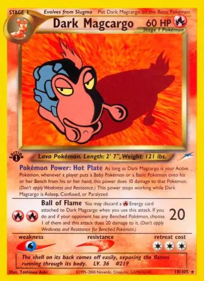 Dark Magcargo 18/105 Neo Destiny Pokemon card