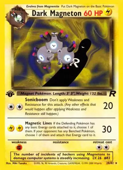 Dark Magneton 28/82 Team Rocket Pokemon card