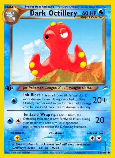 Dark Octillery 62/105 Neo Destiny Pokemon card