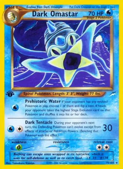 Dark Omastar 19/105 Neo Destiny Pokemon card