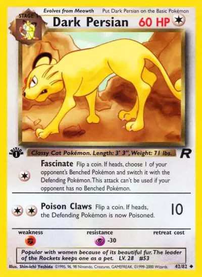 Dark Persian 42/82 Team Rocket Pokemon card