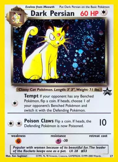 Dark Persian 17/53 Wizards Black Star Promos Pokemon card