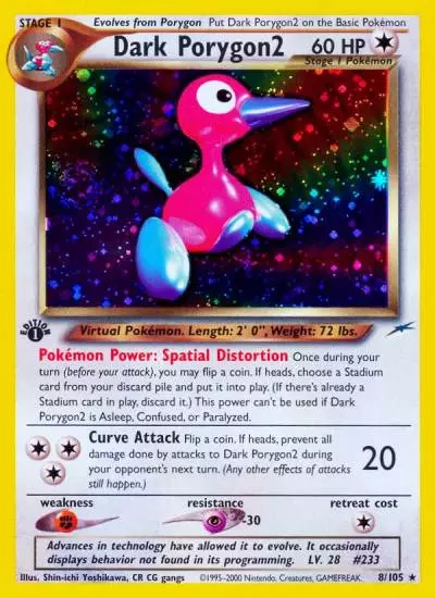 Dark Porygon2 8/105 Neo Destiny Pokemon card