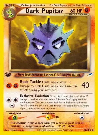 Dark Pupitar 38/105 Neo Destiny Pokemon card