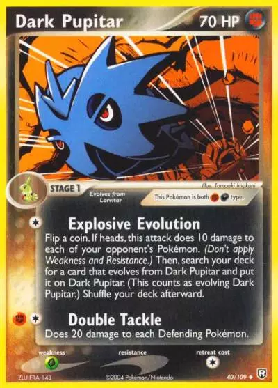 Dark Pupitar 40/109 Team Rocket Returns Pokemon card