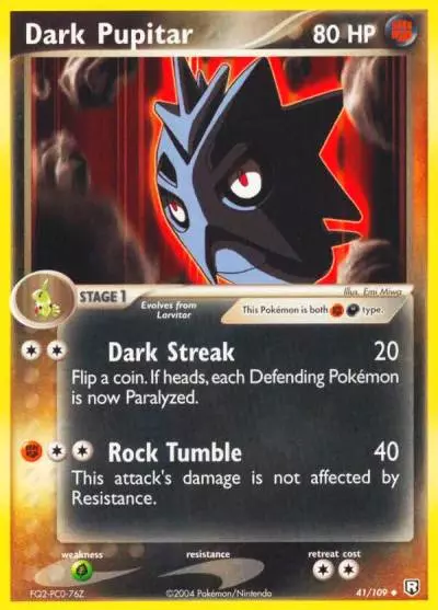 Dark Pupitar 41/109 Team Rocket Returns Pokemon card