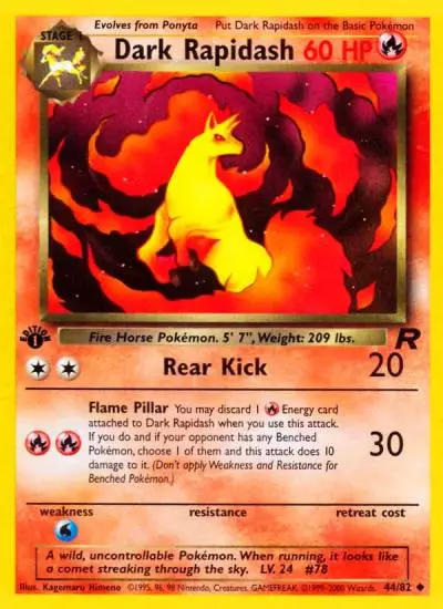 Dark Rapidash 44/82 Team Rocket Pokemon card