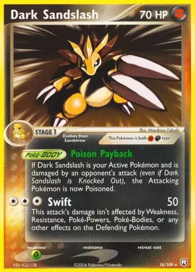 Dark Sandslash 18/109 Team Rocket Returns Pokemon card