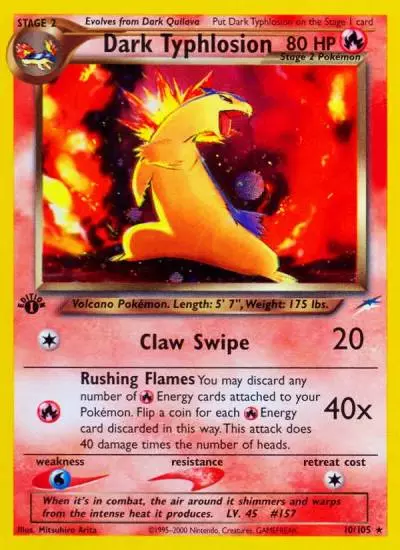 Dark Typhlosion 10/105 Neo Destiny Pokemon card