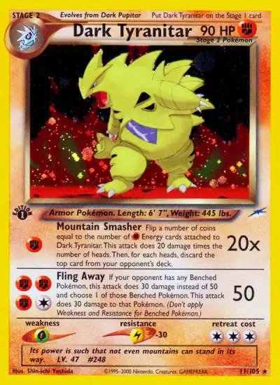 Dark Tyranitar 11/105 Neo Destiny Pokemon card